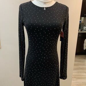 Elegant Black Polka Dot Dress